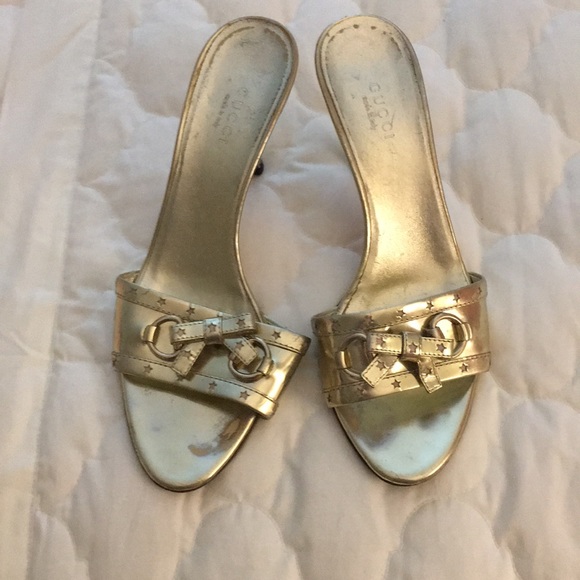 Gucci Shoes - Vintage Gucci Gold Sandals